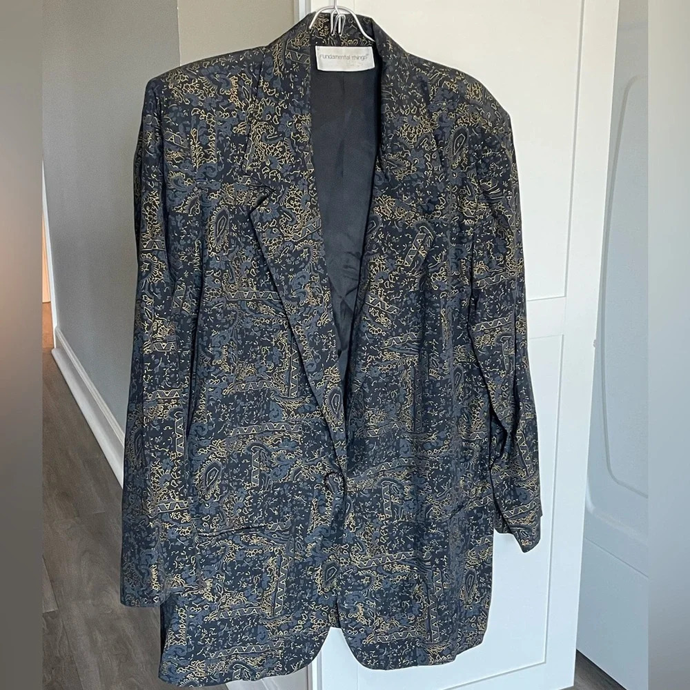 Vintage Fundamental Things Paisley Print Multicolor Blazer Women’s Size 14 - Picture 12 of 12